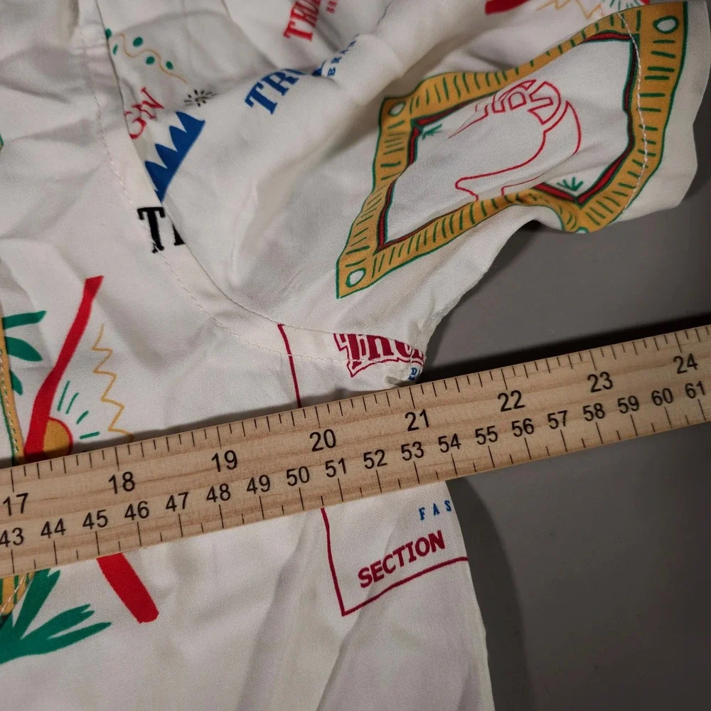 True Religion Resort Shirt Mens Medium Winter White SS Camp Collar 700720 NEW